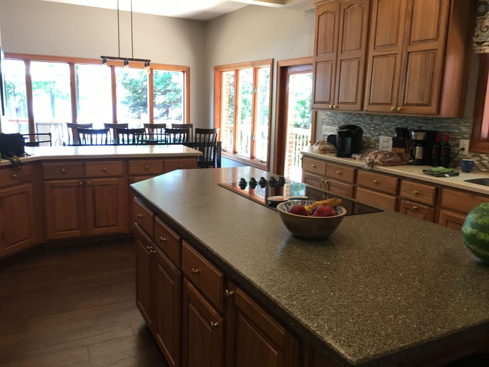 Kitchen, ample cabinets filled with most everything you need, kitchen table