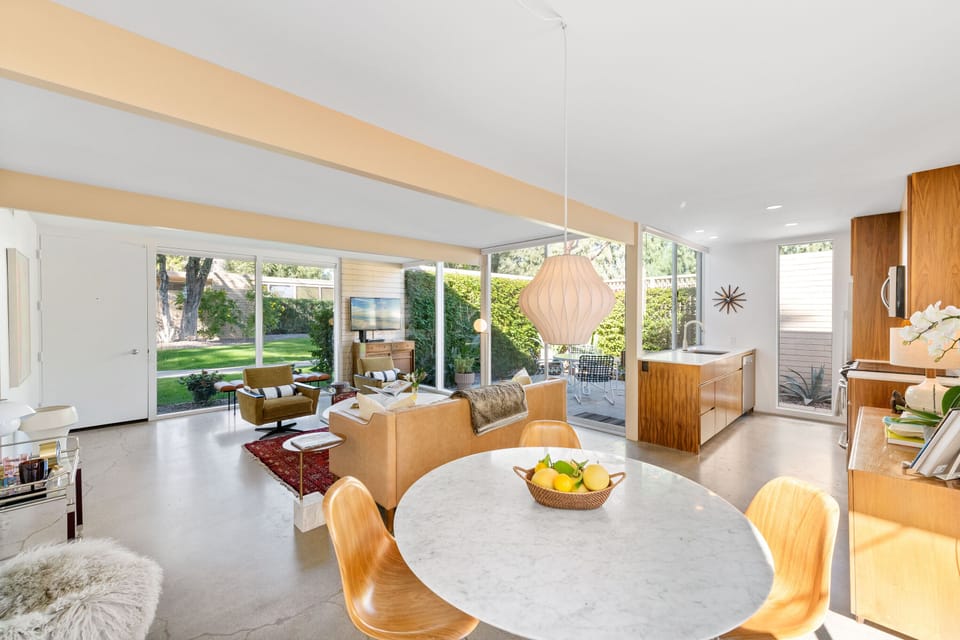 Dining + kitchen + living room