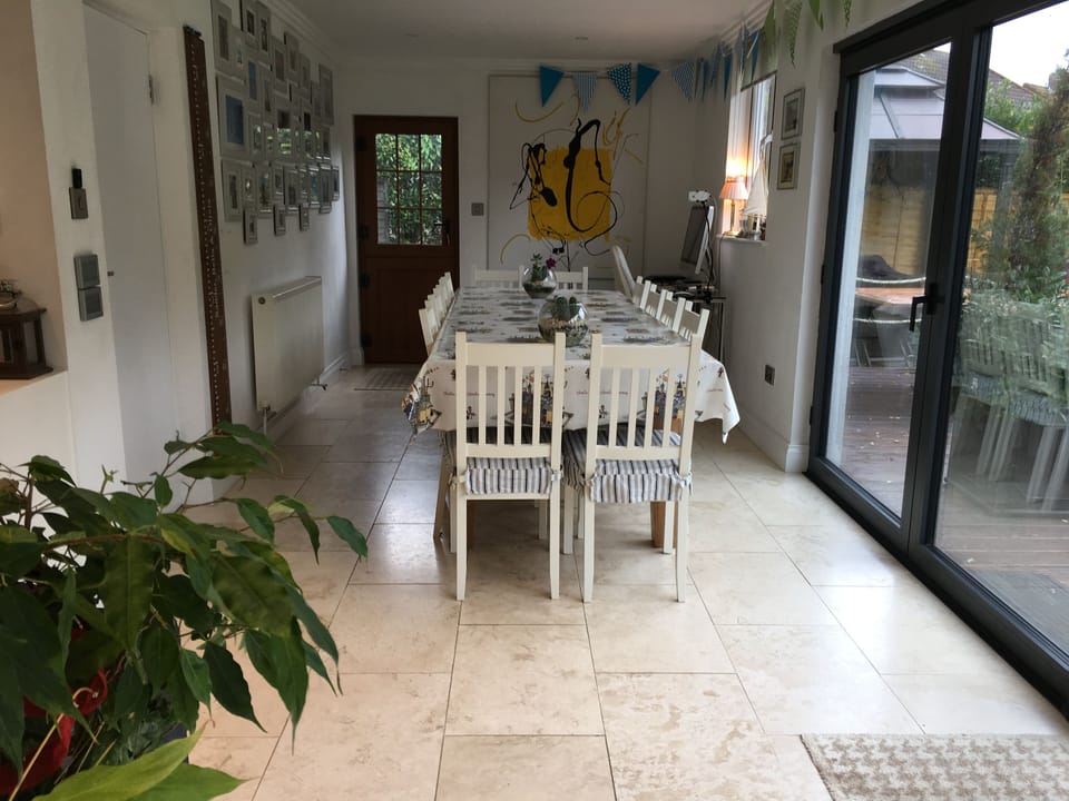 Dining area seats 12 