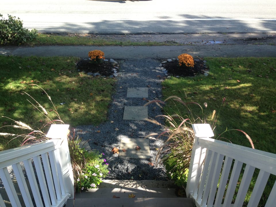 Steps off the front porch