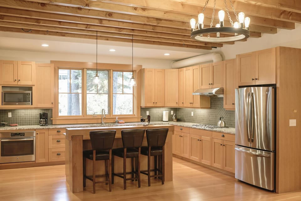 Spacious kitchen with large island