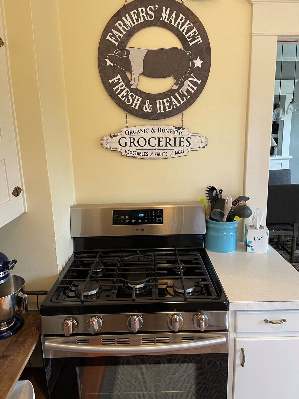 Large gas range and oven