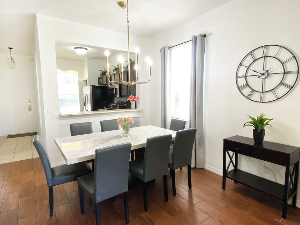 Marble dining table that seats 8 comfortably