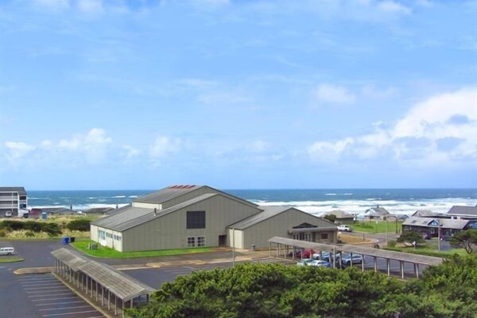 View of ocean and Performing Arts Center from house