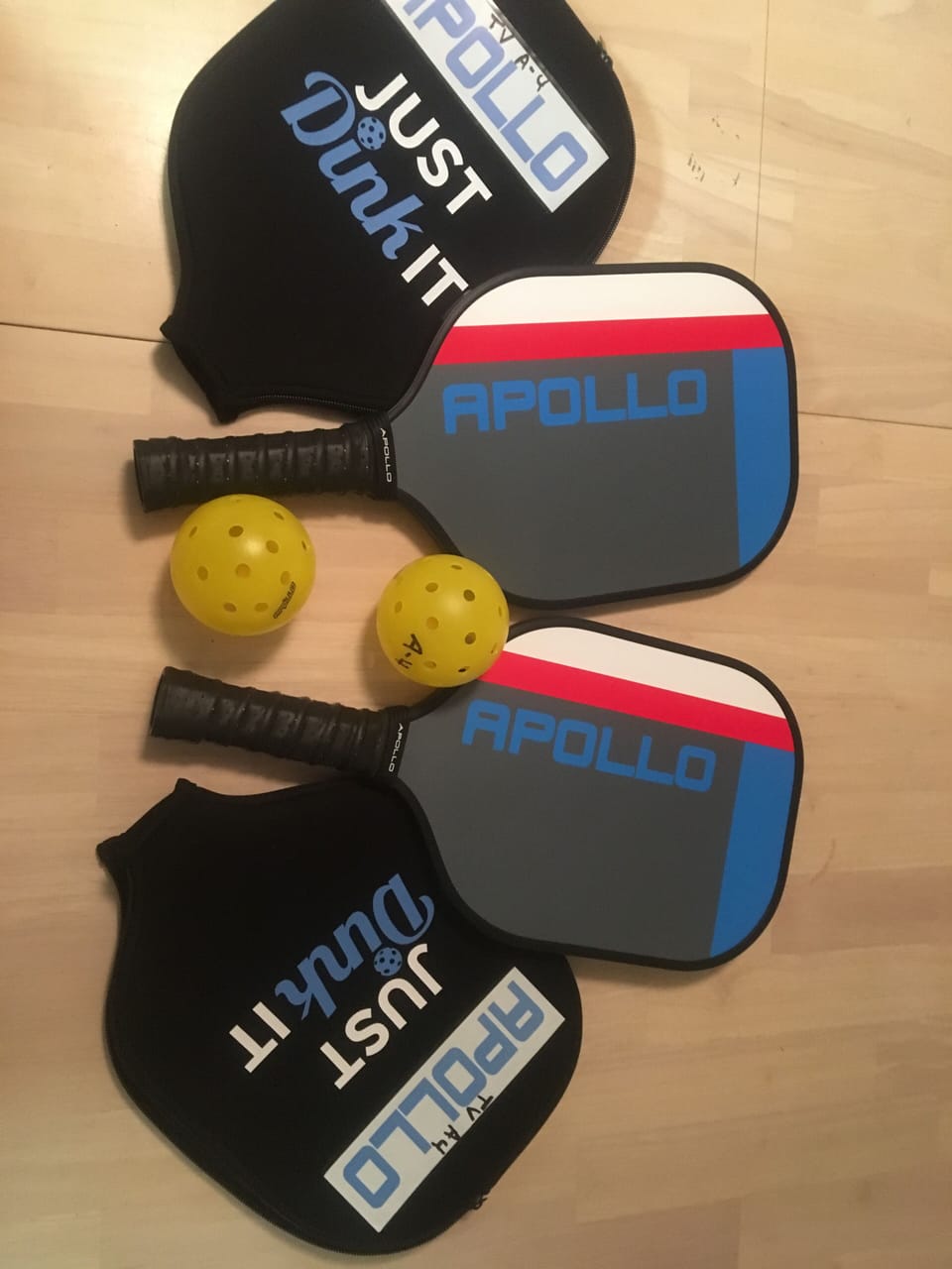 Pickleball anyone?  We have 2 paddles for use on the HHBT pickle ball courts. 