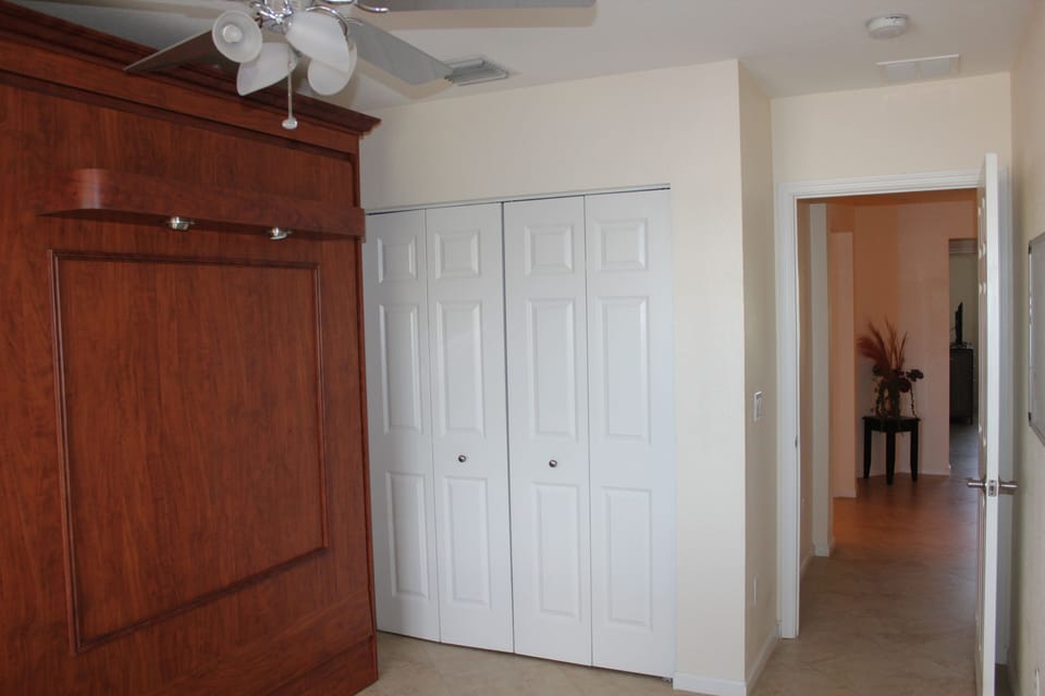 Bedroom with queen size wall bed