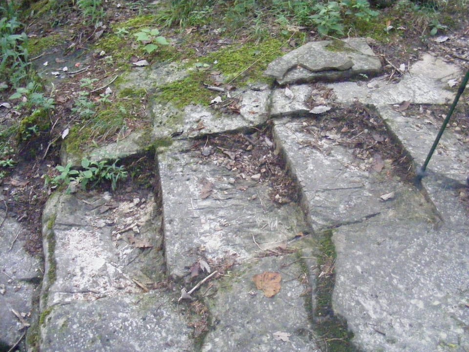 Stairs carved out of solid rock on the Indian Rock House trail.