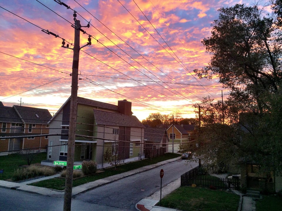 Sunset view from master bedroom balcony.