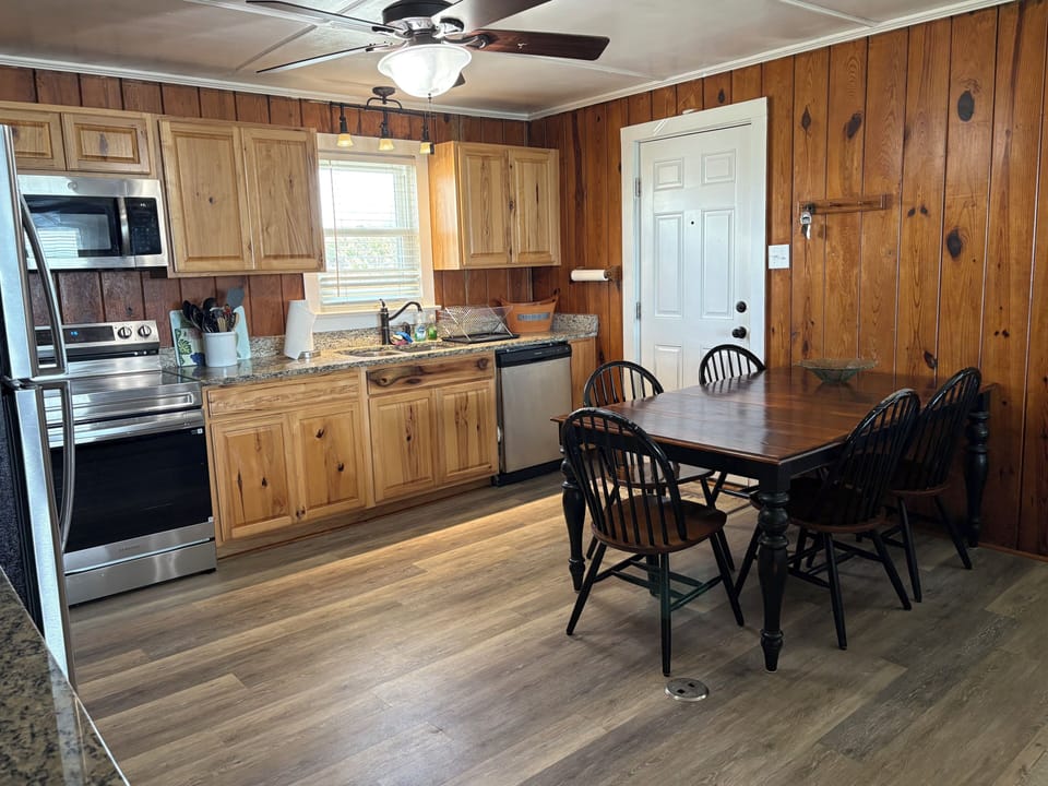 Front door opens to kitchen