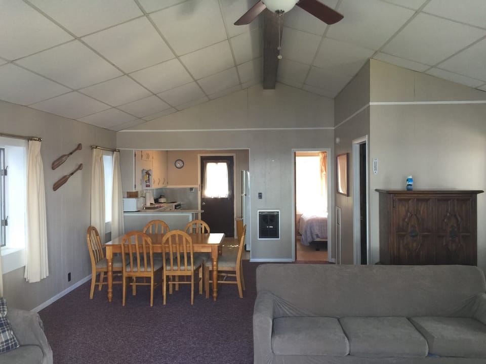 View of the cottage from the balcony.