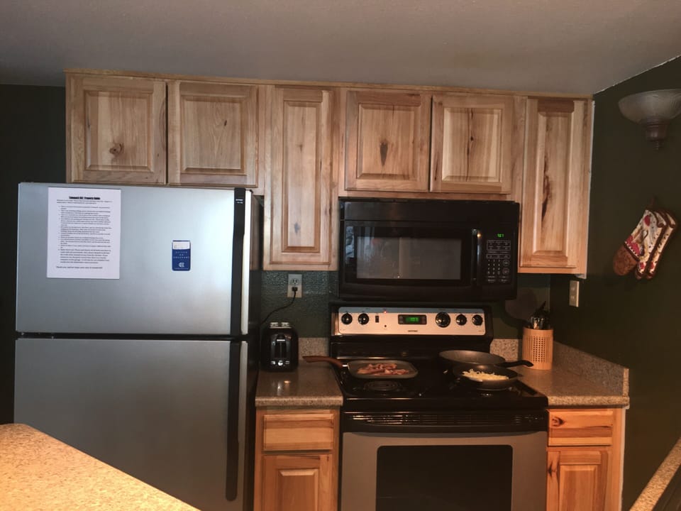 Kitchen has all the items you will need for whatever you want to prepare!