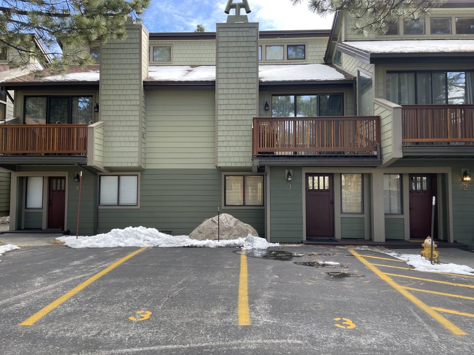 Two parking spaces at the front door