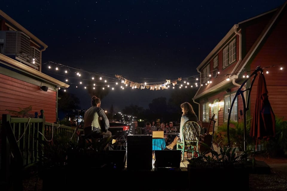 Light live music in the courtyard Fri & Sat 7:30-9:30p & Sun noon-2p