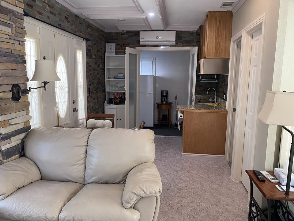 back Refrigerator/coffee, cooking area.