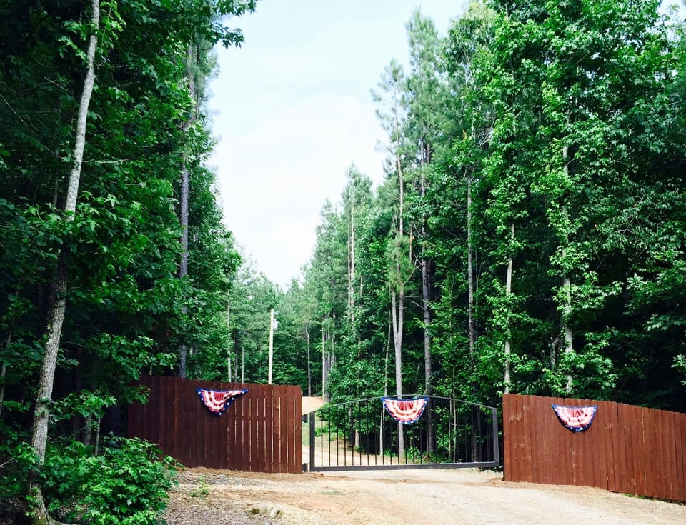 Your family will be safe at night with the gated driveway leading to the cabin. 