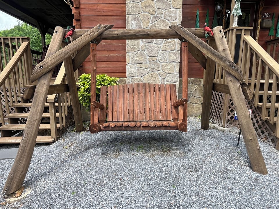 Breathe the fresh mountain air as you gently swing while looking at MT. LeConte.