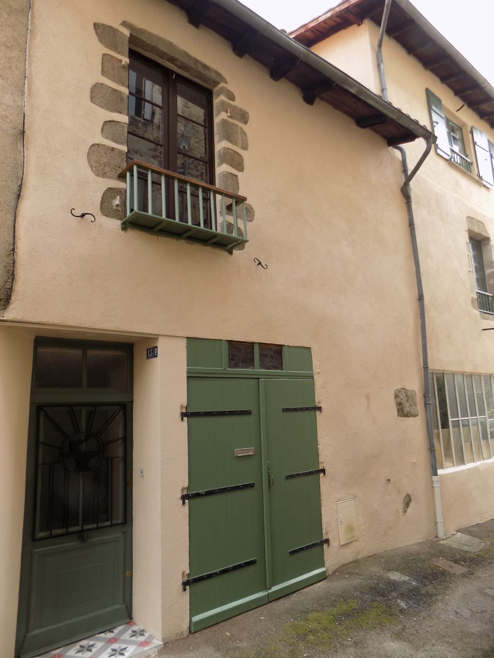 The exterior private entrance for the house on two floors.