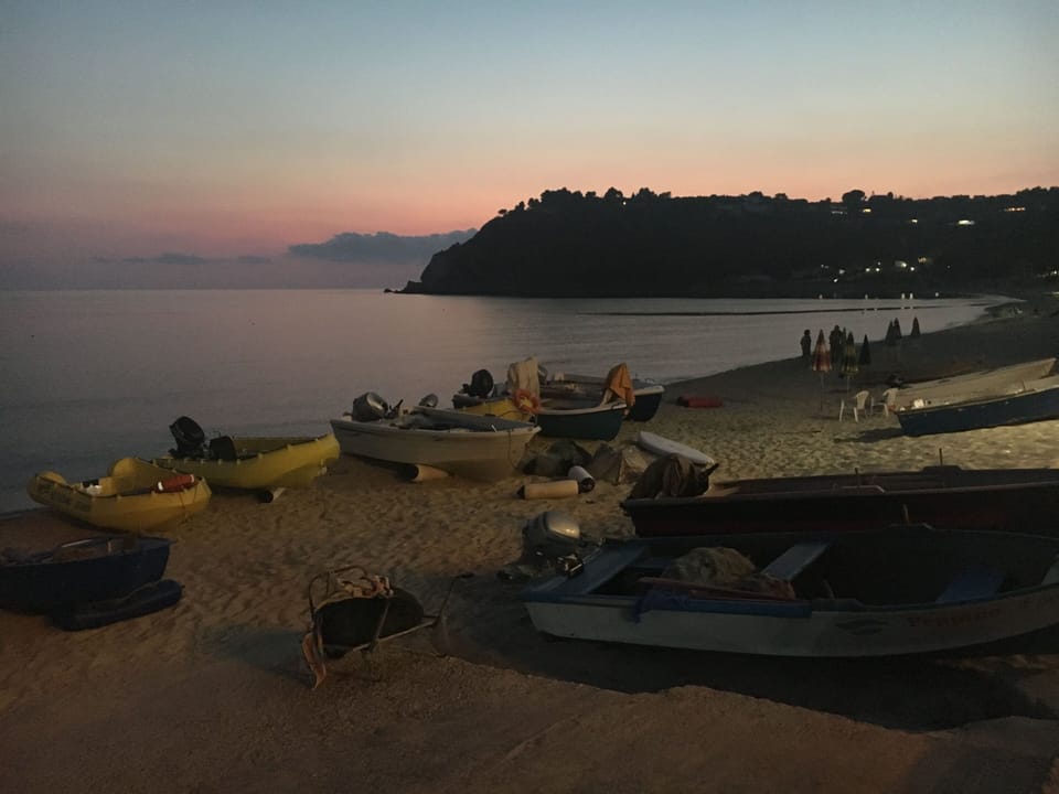 Santa Maria beach at sunset