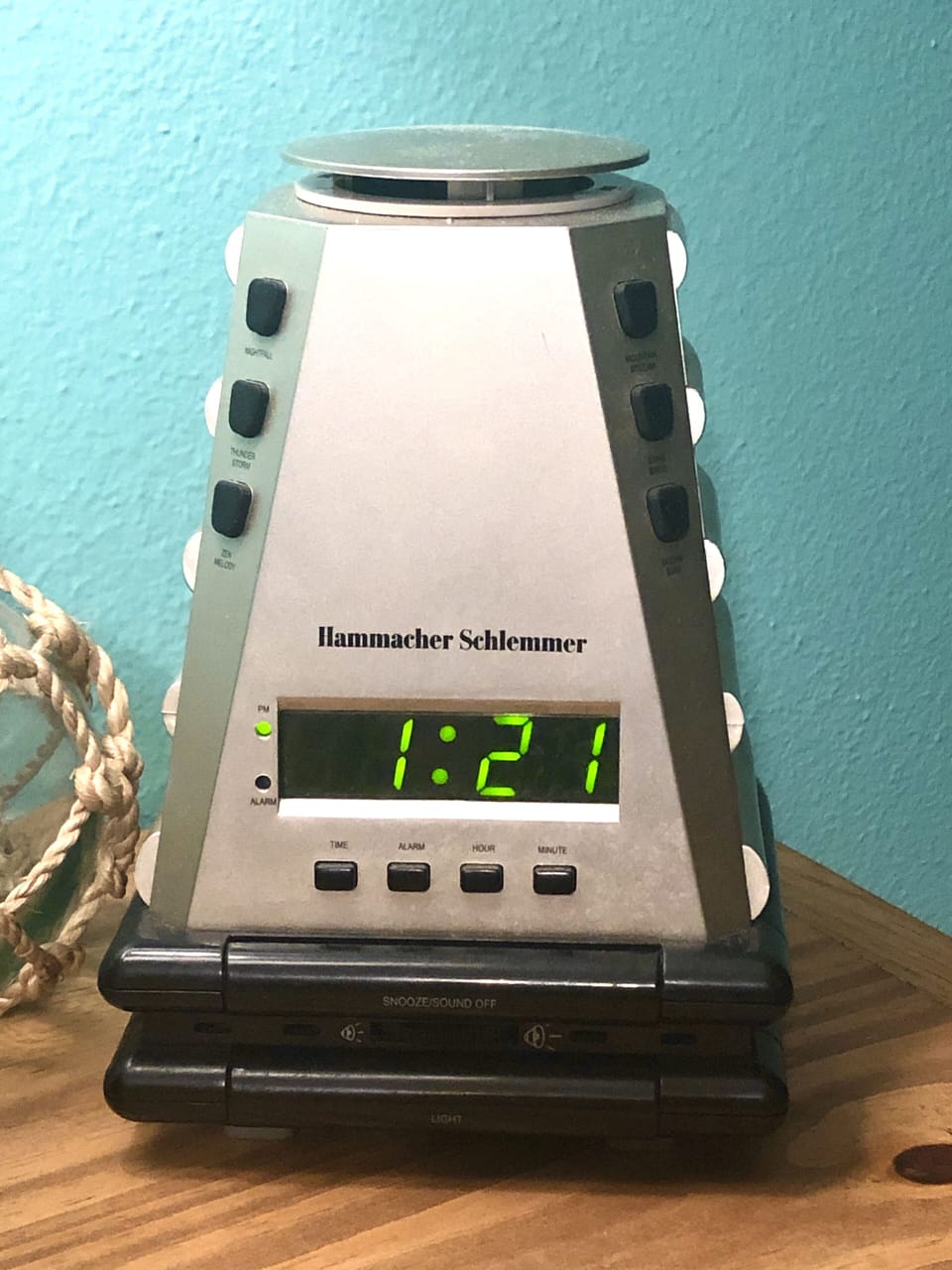 Main Bedoom. Hammacher Schlemmer Sunrise Simulating Progression Alarm Clock.
