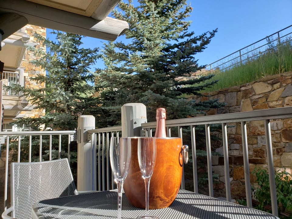 Champagne on the deck