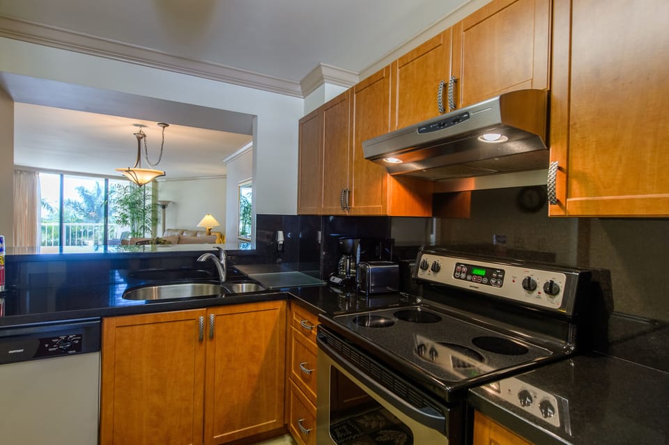 View of the kitchen.