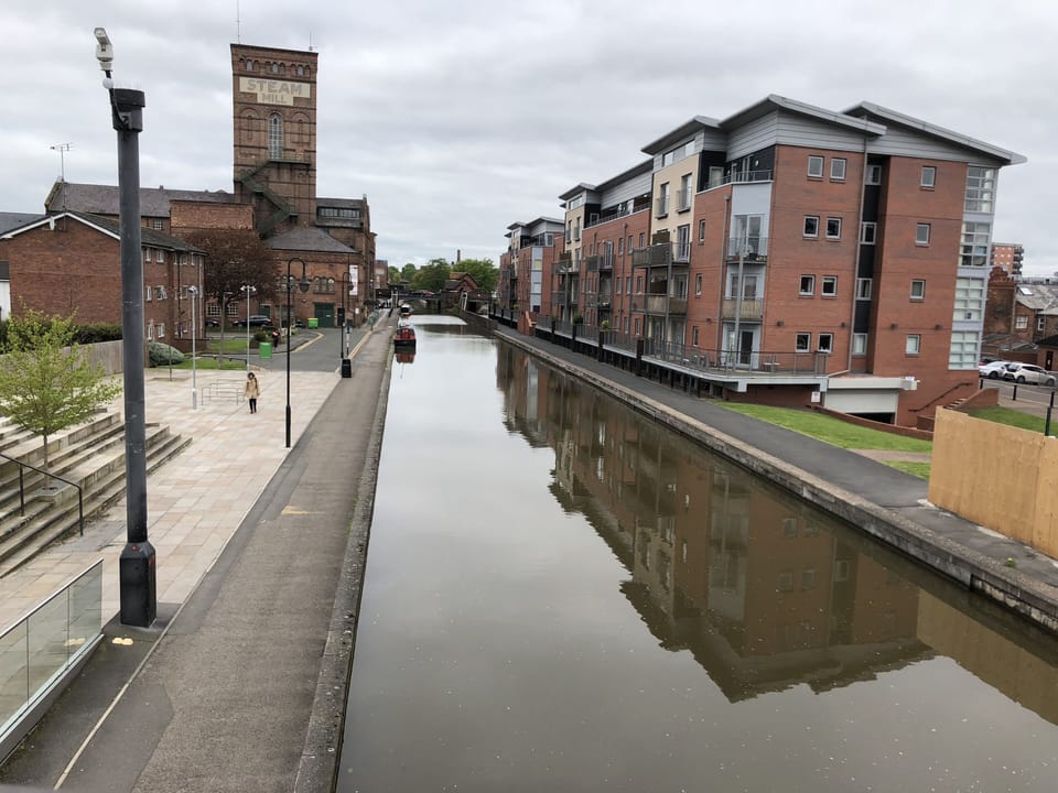 Walk along the canal into the city centre.