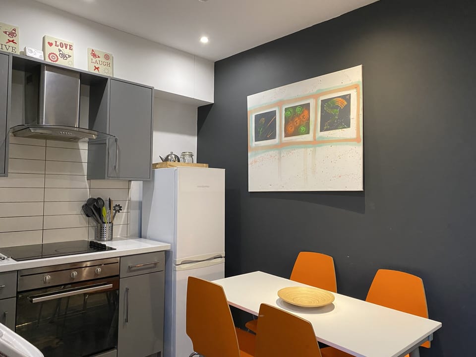 Kitchen with dining area.