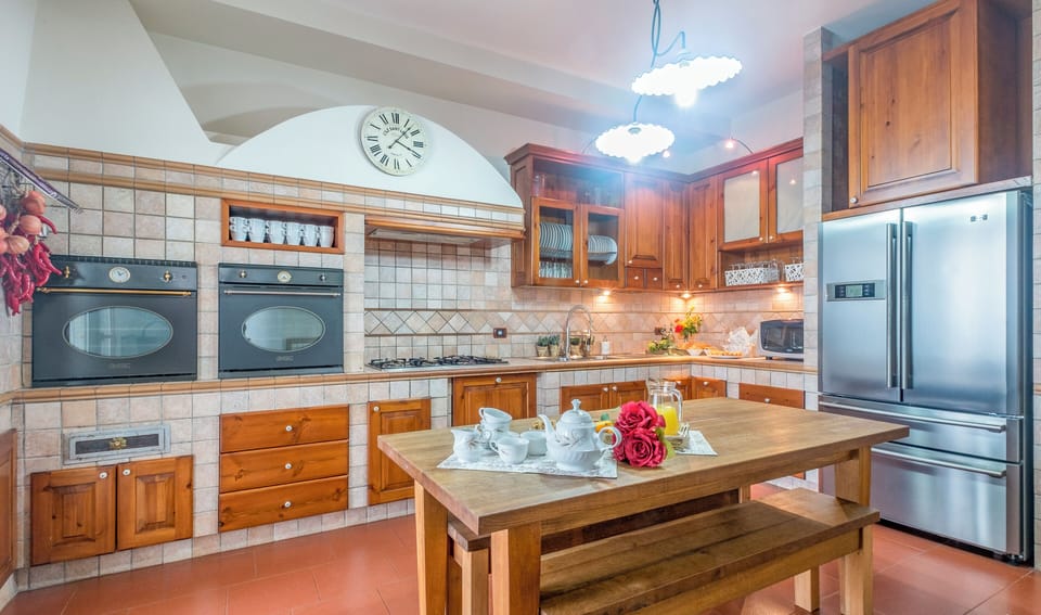 Warm inviting typical Italian family kitchen