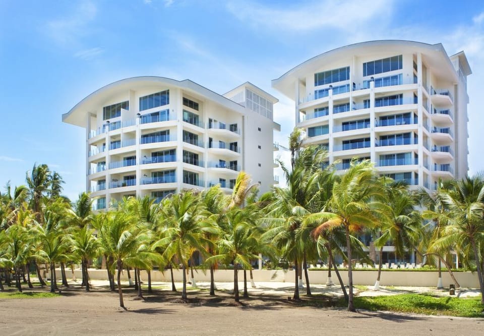 Buildings from the beach