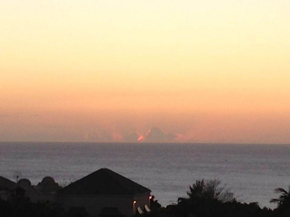 Sunset from the balcony that stretches the length of the house.