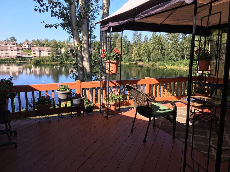 Deck view in the Backyard 