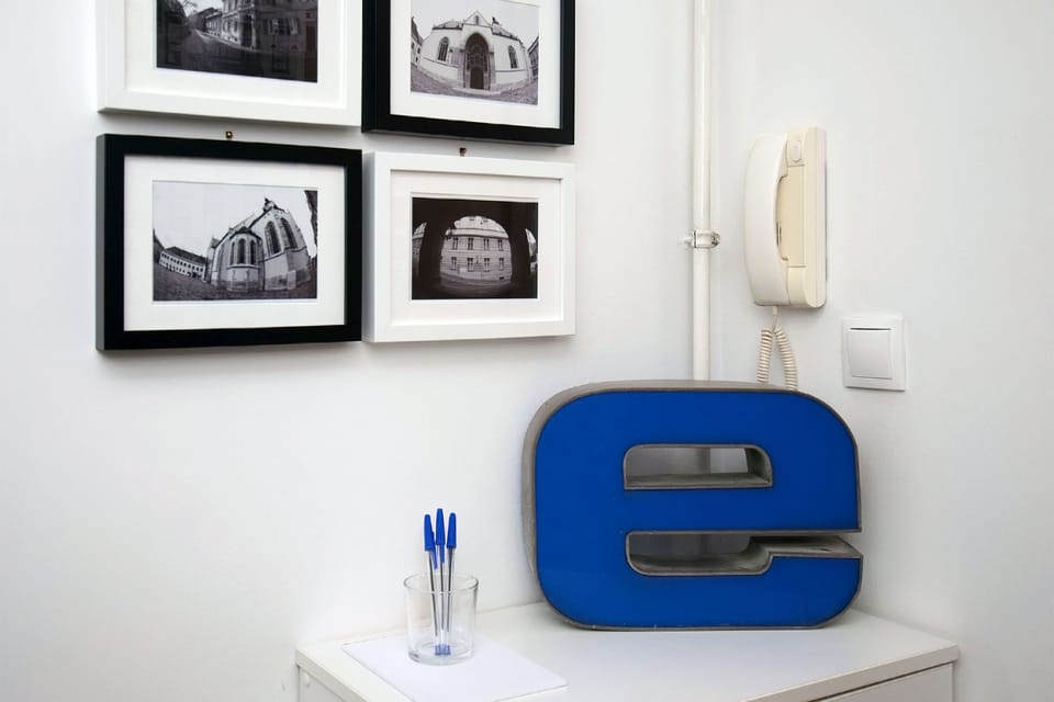 Blue is the official color of Zagreb :) Detail from entrance