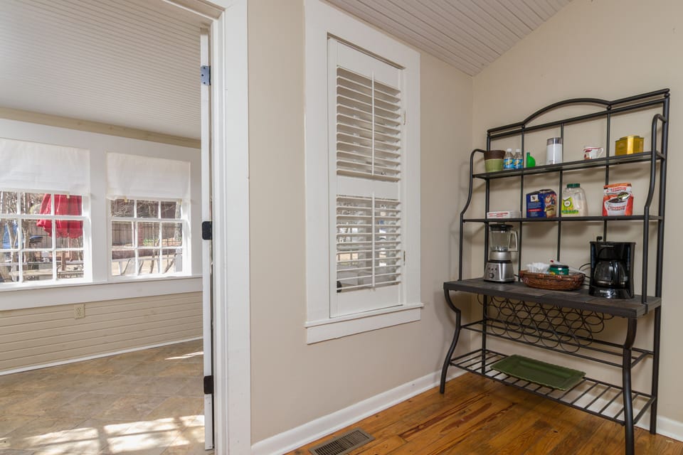 Kitchen and entrance to sunroom