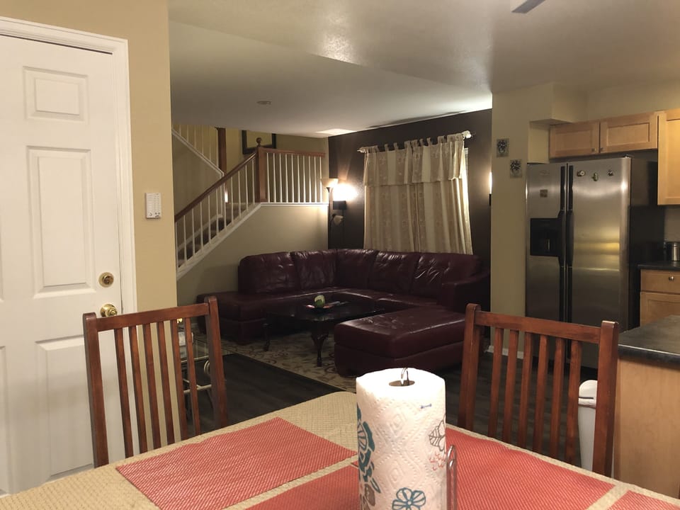 View of living room from the dining room.