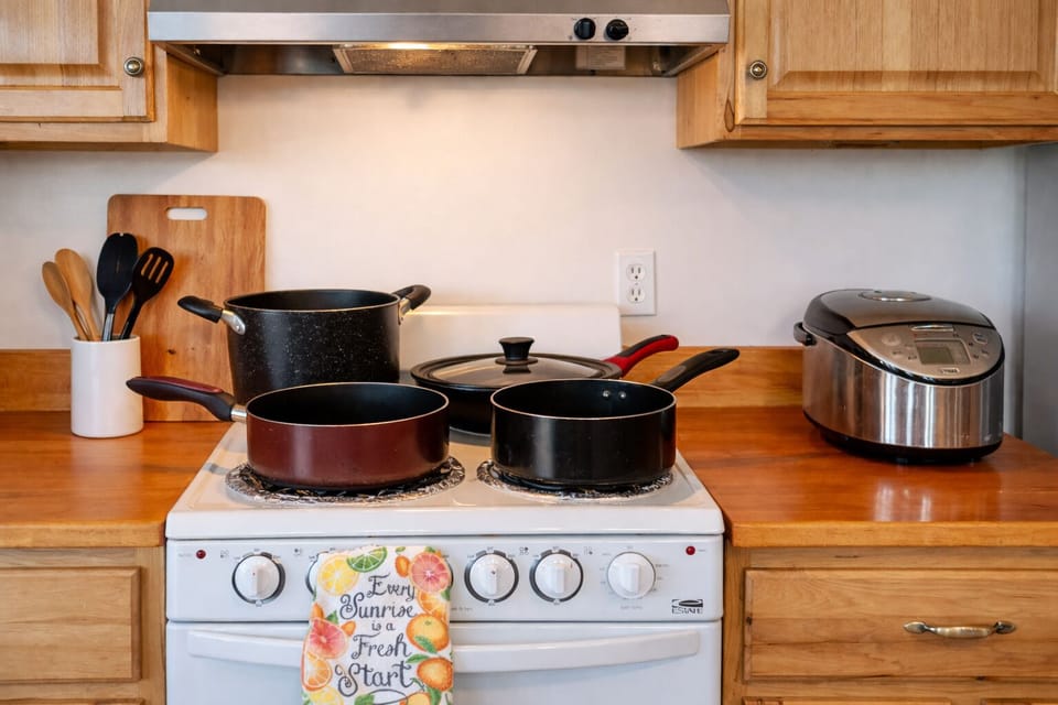 All the pots and pans and utensils you need to create delicious meals.