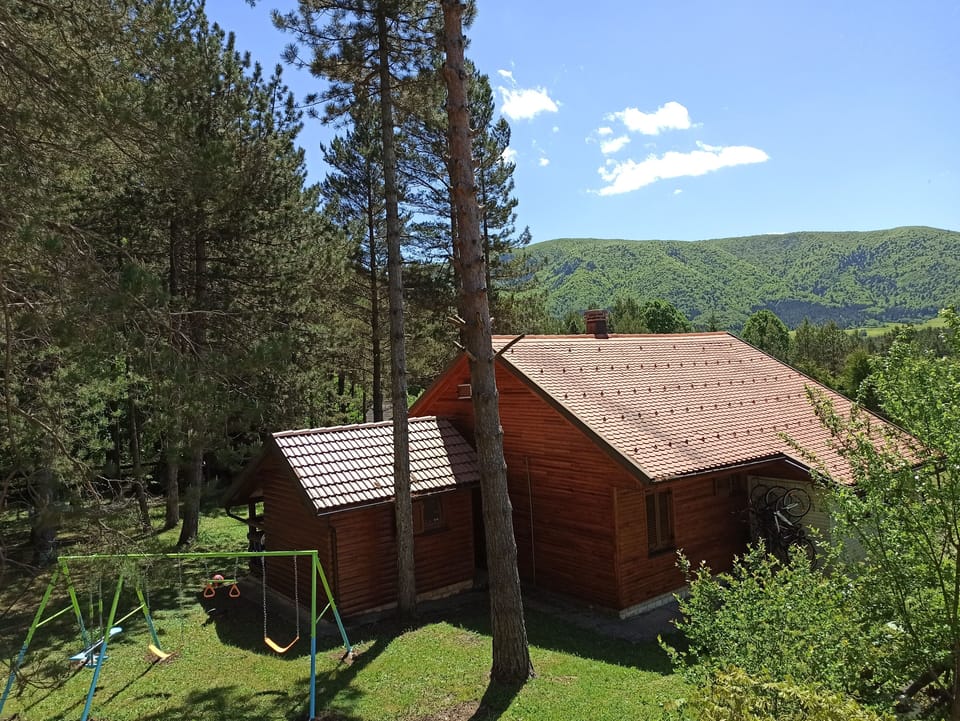 property exterior, mountain view, garden, playground, children entertainment 