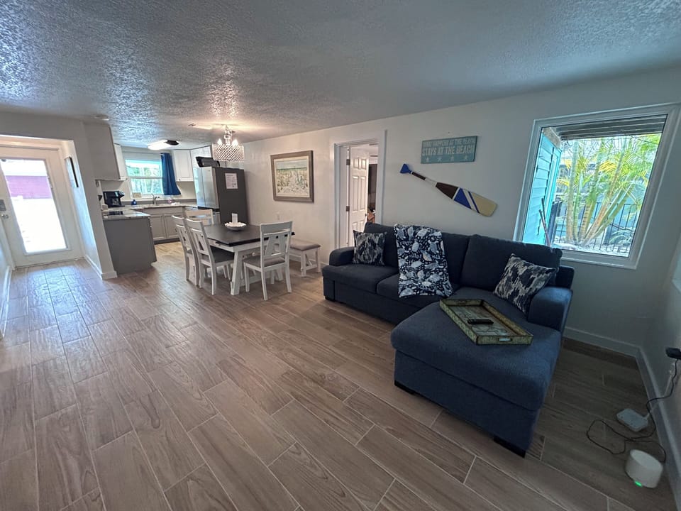 Living Room chaise sofa with 55-inch Smart TV + Queen sleeper sofa