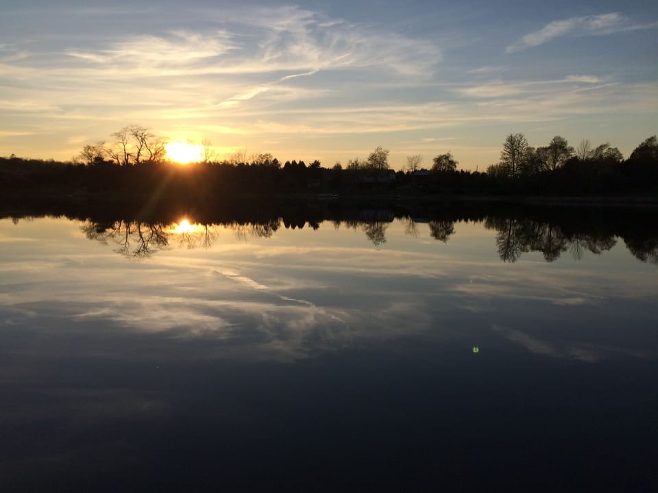 Sunset as viewed from the pond dam.