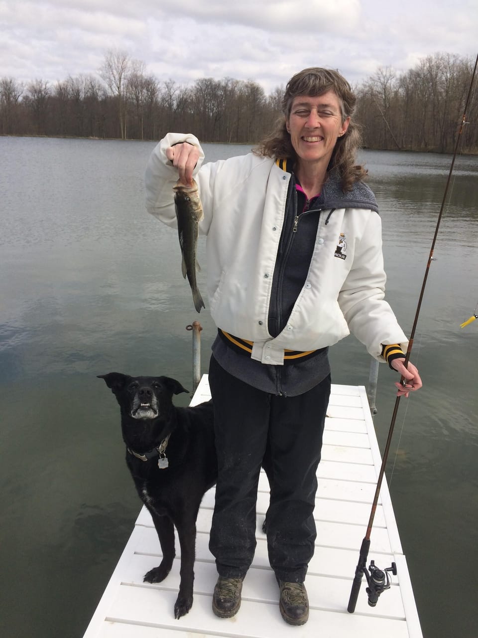 Bass fishing on the pond.