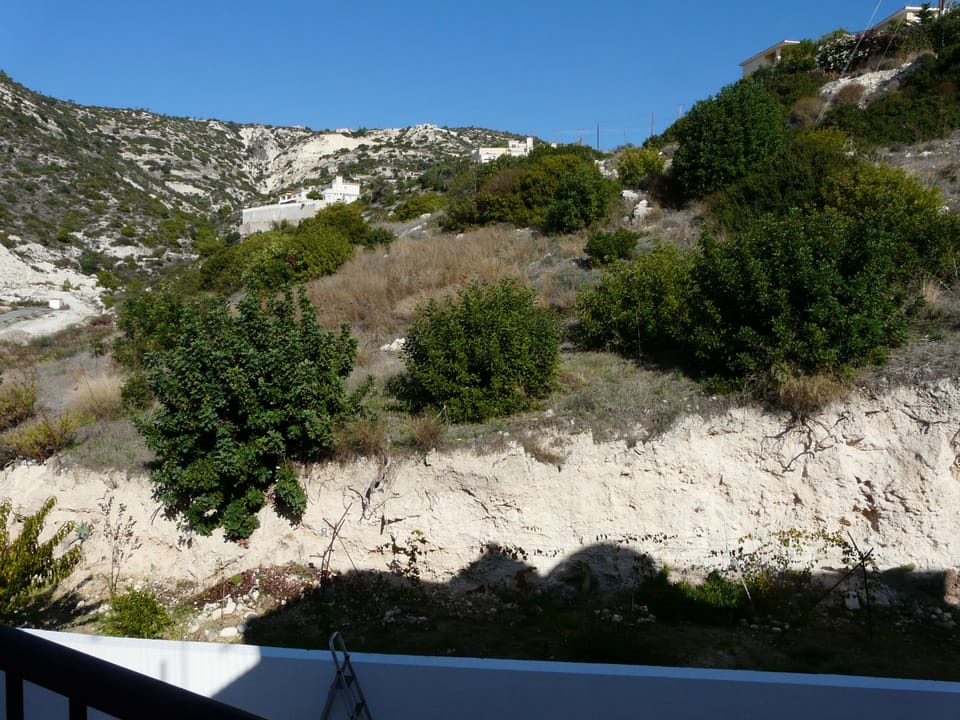 View up the mountainside from behind our apartment.