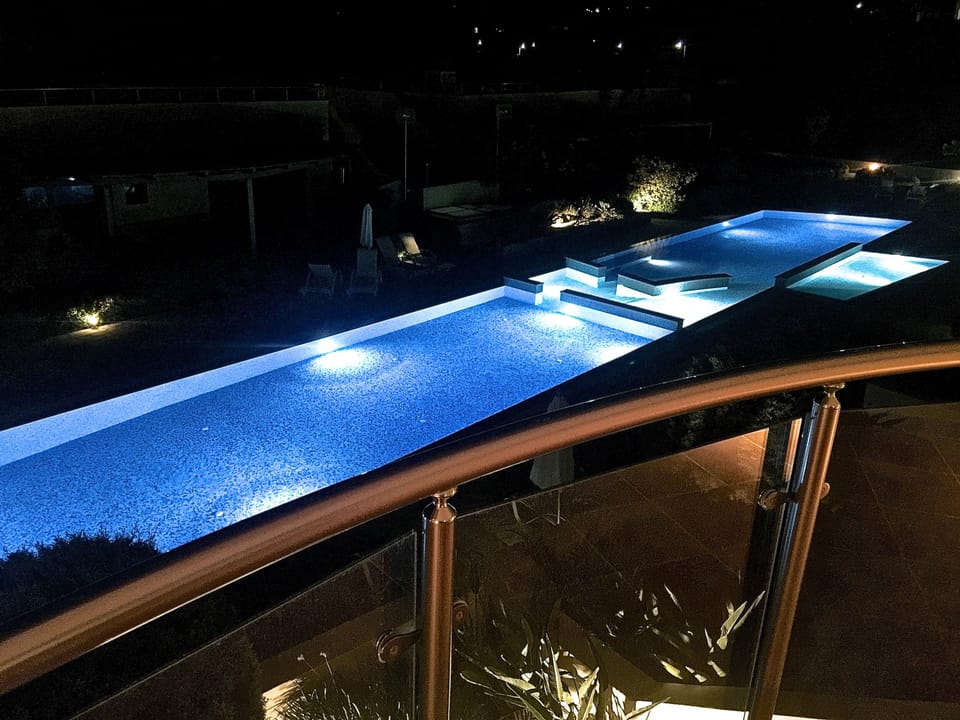 One of Lagada Resort's 2 pools from our townhouse balcony.