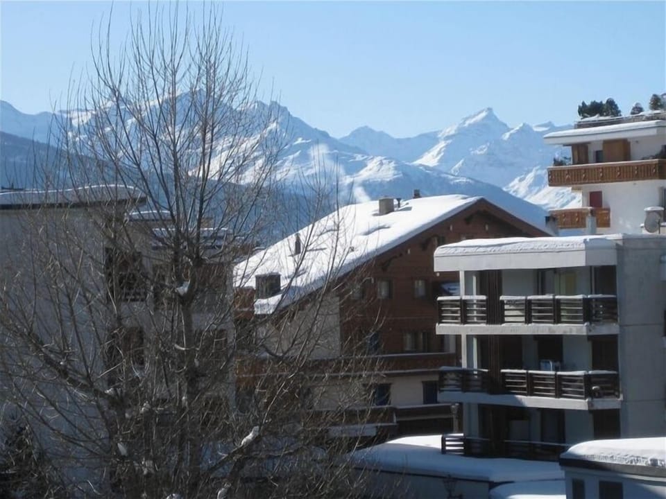Winter view from the living room and living room balcony