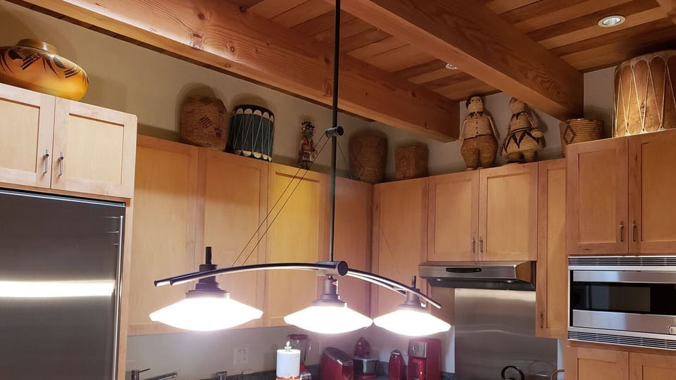 Fine Native American art from surrounding area is seen throughout the condo.
