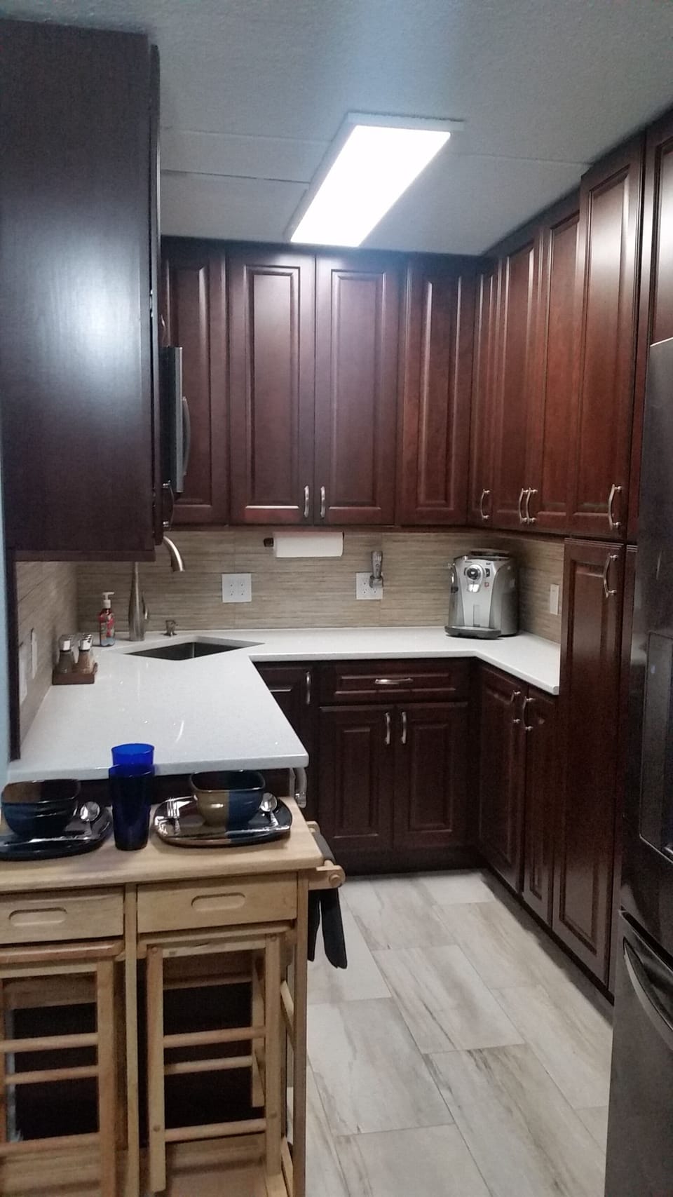 Well equipped kitchen with dishwasher, microwave/convection oven. Coffee maker