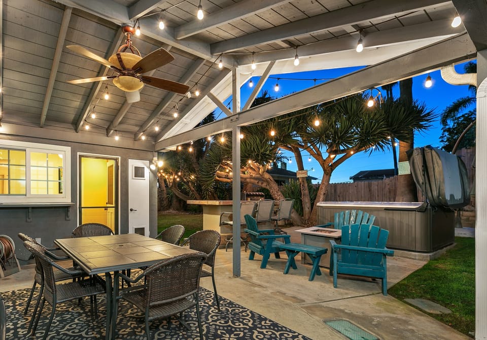 The beautiful and peaceful backyard space.