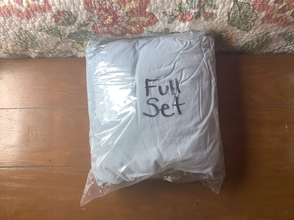 We provide linens in plastic bags to assure they are fresh and clean.