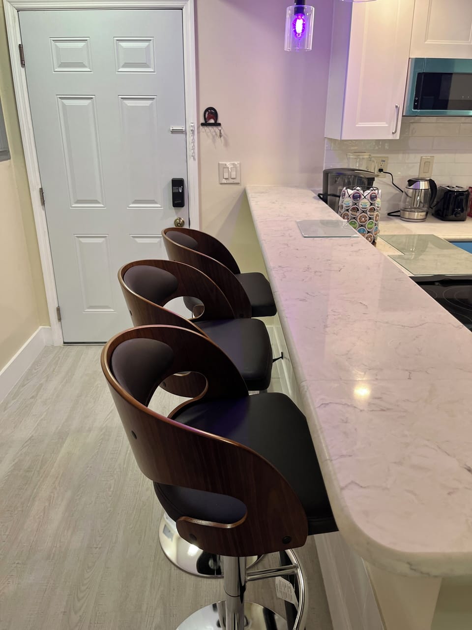 breakfast bar in the kitchen