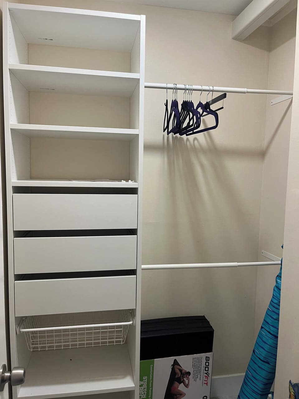 closet system in master bedroom