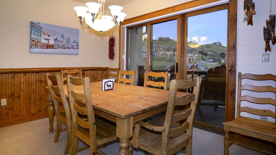 dining table with views and another deck!
