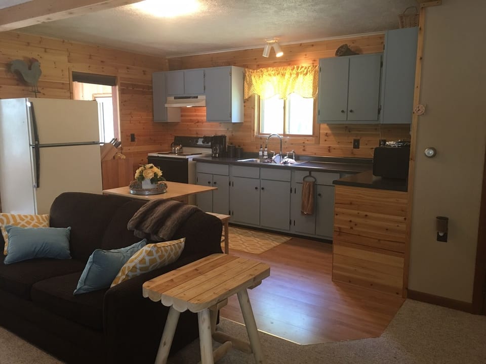 Kitchen with plenty of room for food prep. 